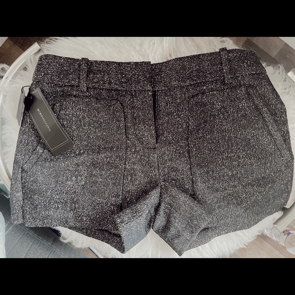 BCBGMAXAZRIA xs black/silver shorts (NEVER WORN)